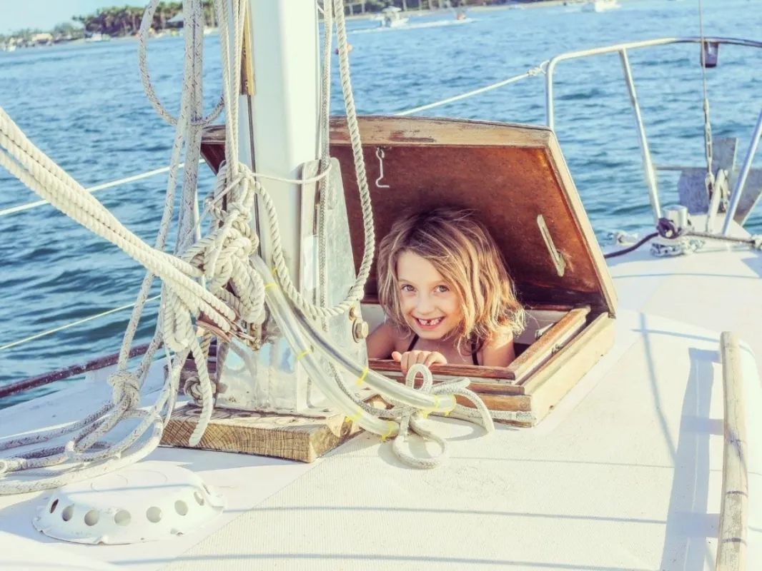 Kids on boat